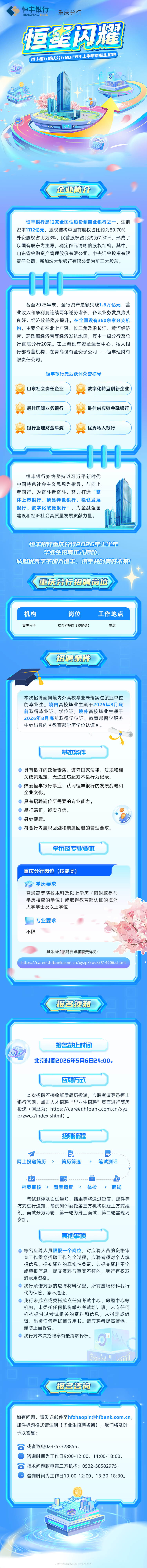 恒丰银行重庆分行2026年上半年毕业生招聘