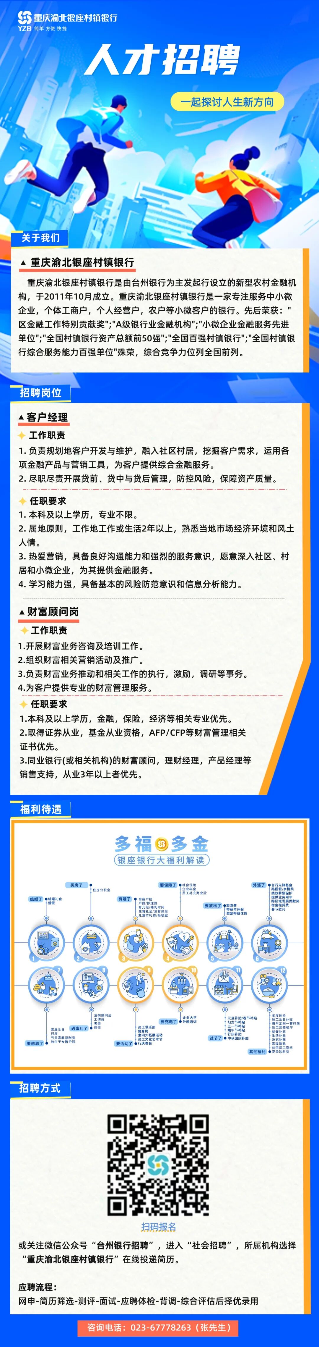 重庆渝北银座村镇银行招聘啦！